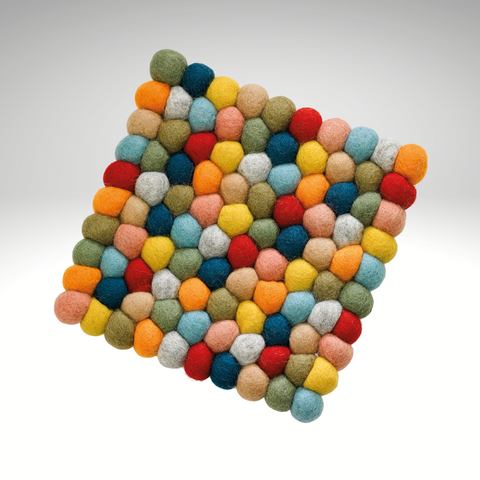 Virgin Wool Trivet "Colore", Square, 8X8"
