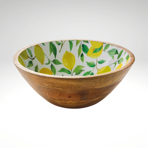 "Lemon" Serving Bowl, Mango Wood, Large, 4.7" x 13.75" dia.