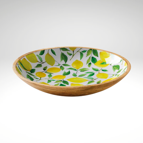 "Lemon" Serving Dish, Mango Wood, 2.4" x 13.75" dia.