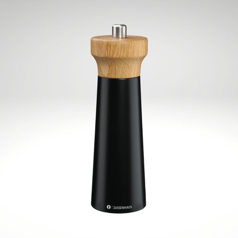 "Westerland" Pepper Mill, Black/Oak, 7" x 2" dia.