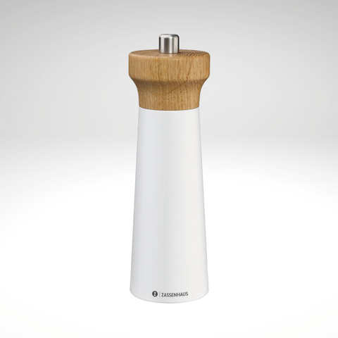 "Westerland" Salt Mill, White/Oak, 7" x 2" dia.